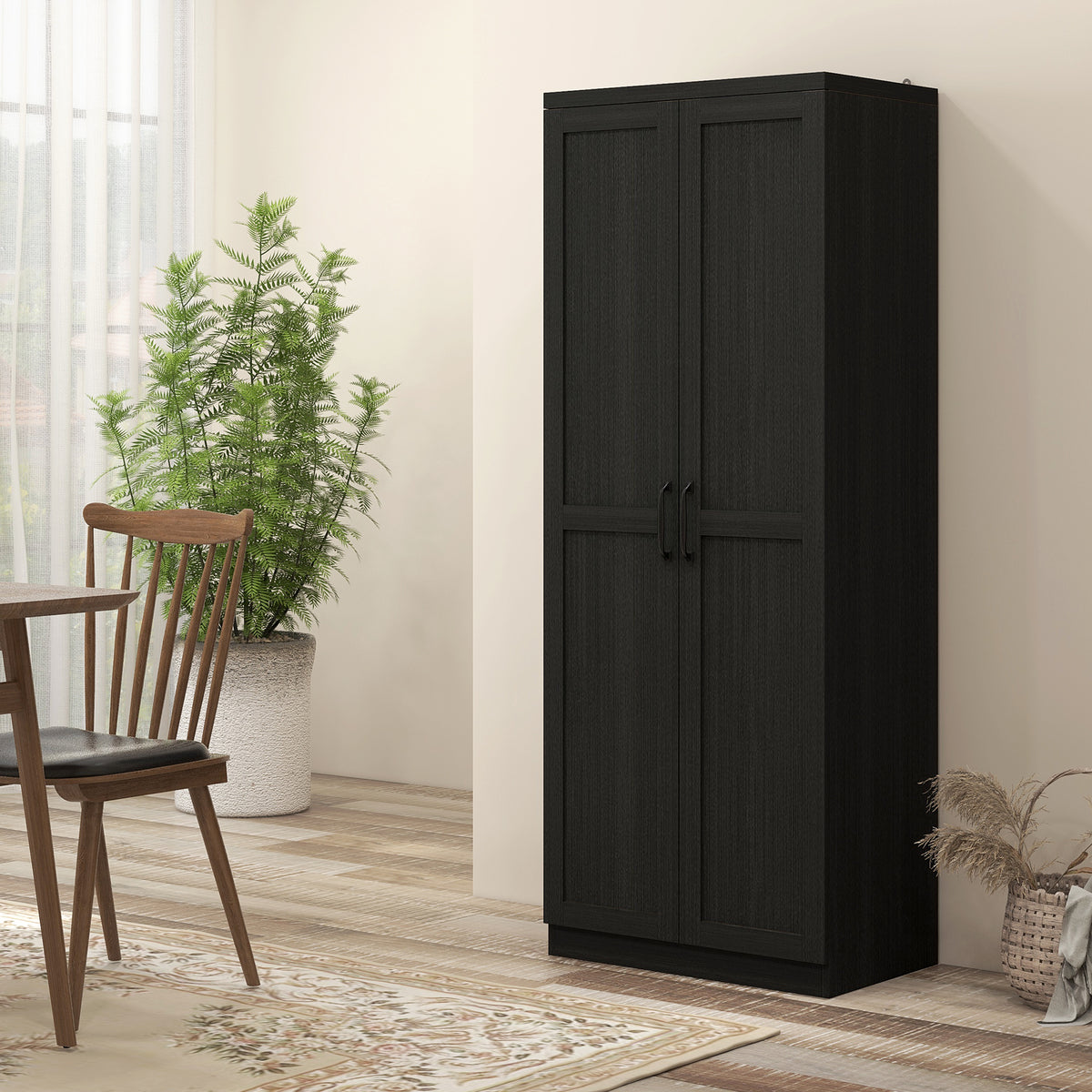 5-tier Pantry Cabinet with Doors and Adjustable Shelves – 24"W x 63"H