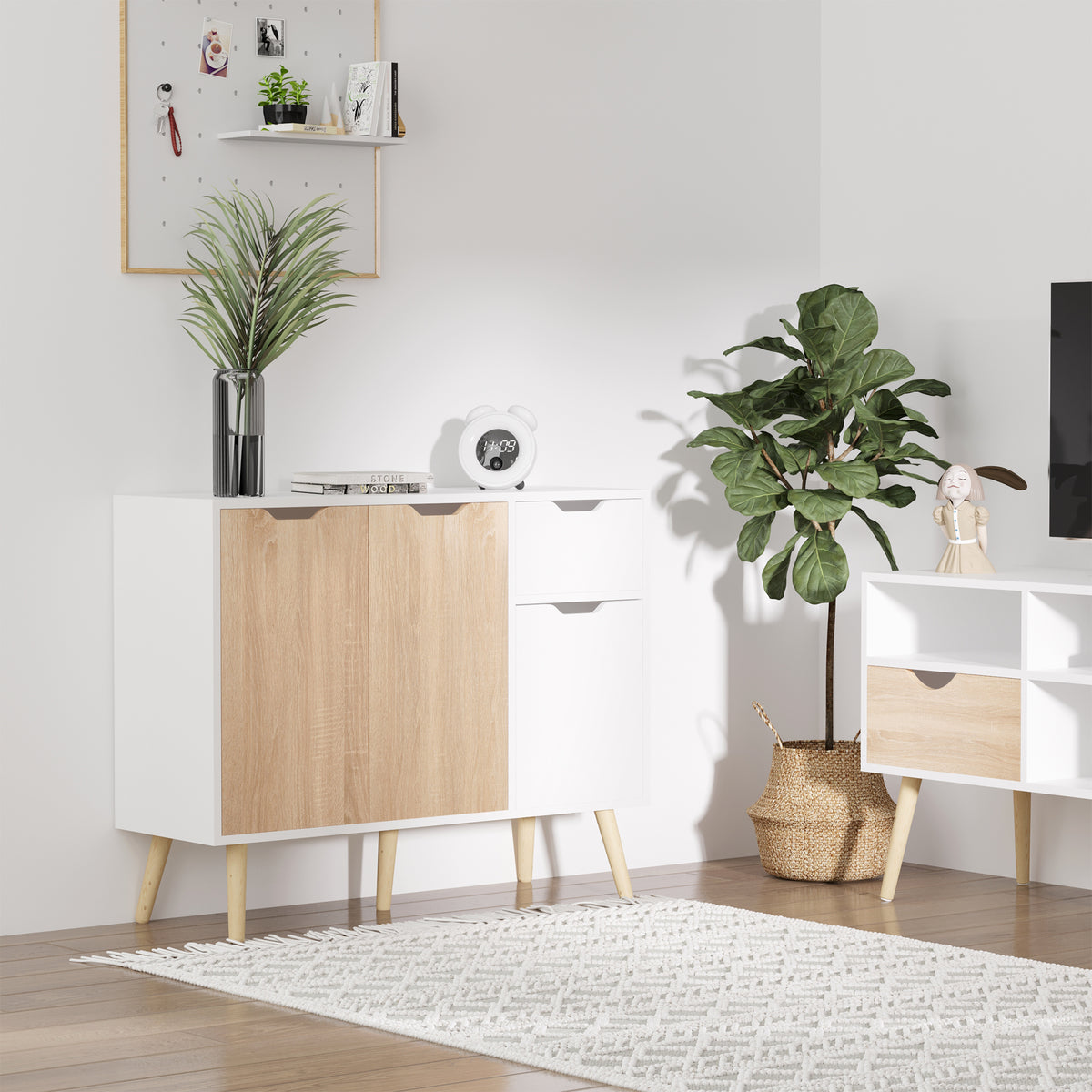 35" Sideboard Storage Cabinet with Drawer