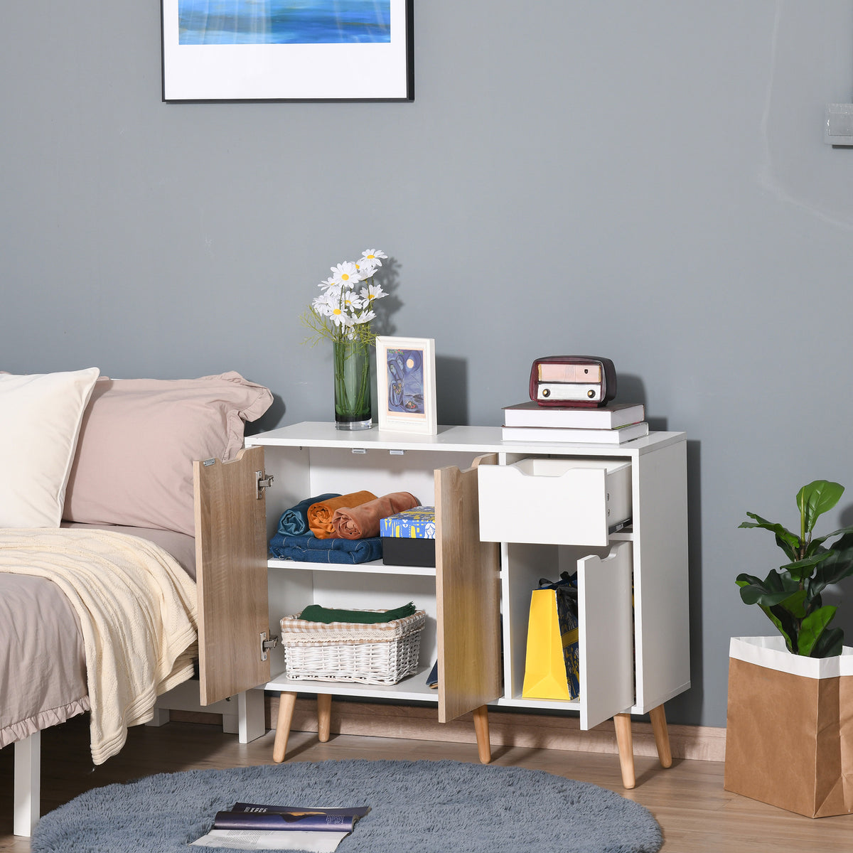35" Sideboard Storage Cabinet with Drawer