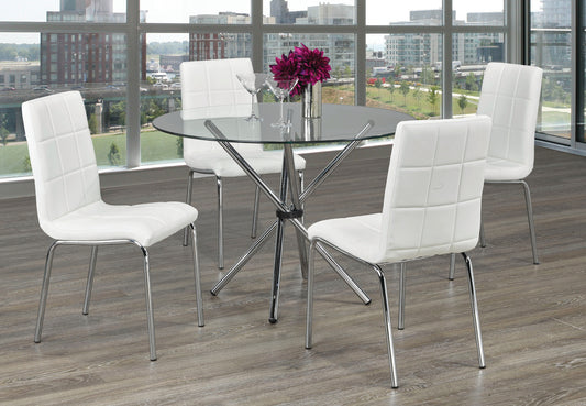 41" Square Glass Dinette Set with Chrome Legs