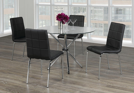 41" Square Glass Dinette Set with Chrome Legs