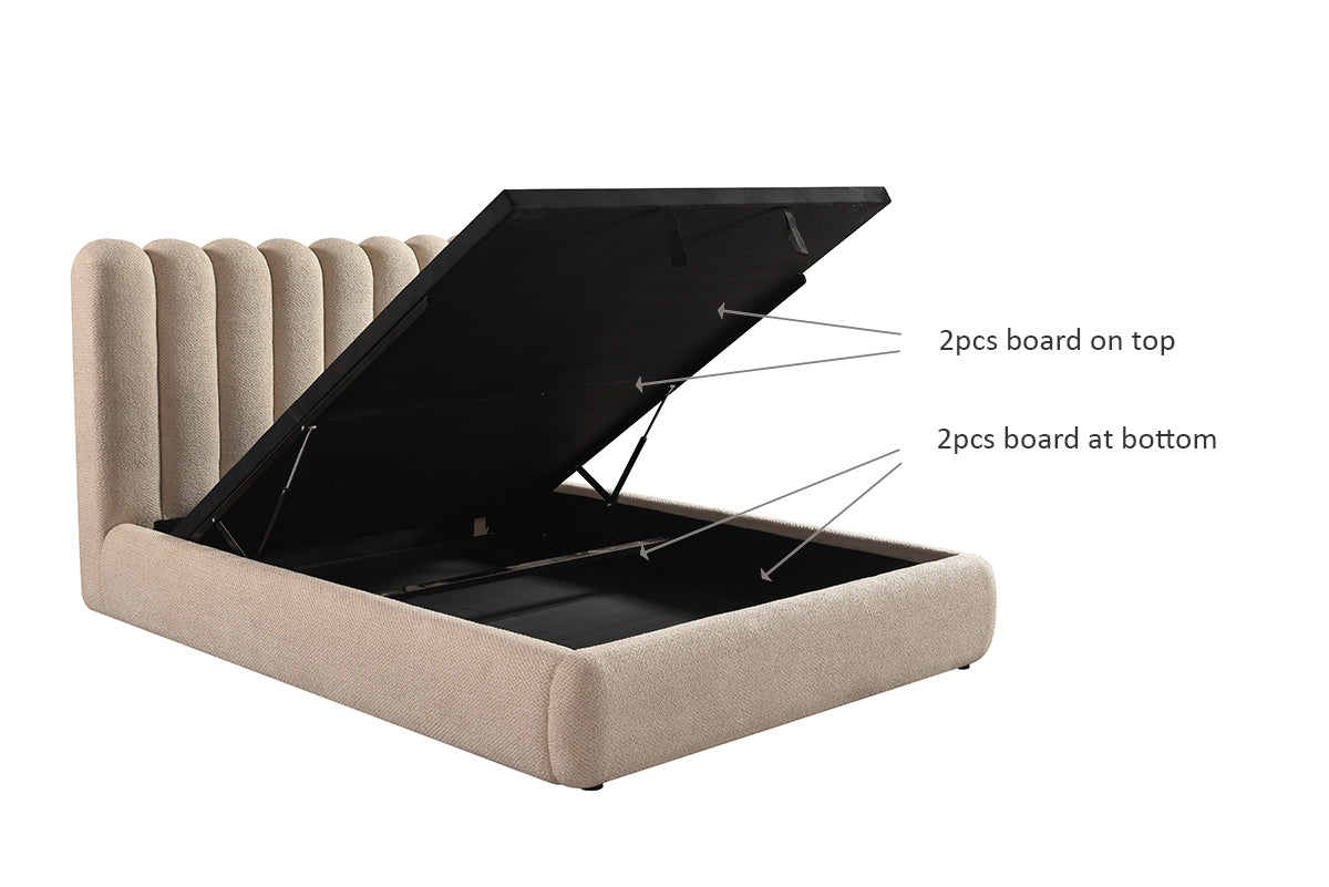 KING LIFT BED FRAME - TAUPE