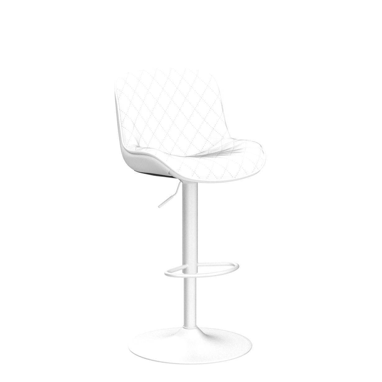 Grey Bar Stools Set of 2 Counter Height Bar Stool Faux Leather Upholstered Metal Barstools Modern Adjustable Swivel High Back Bar Chairs Home Kitchen Dining Island