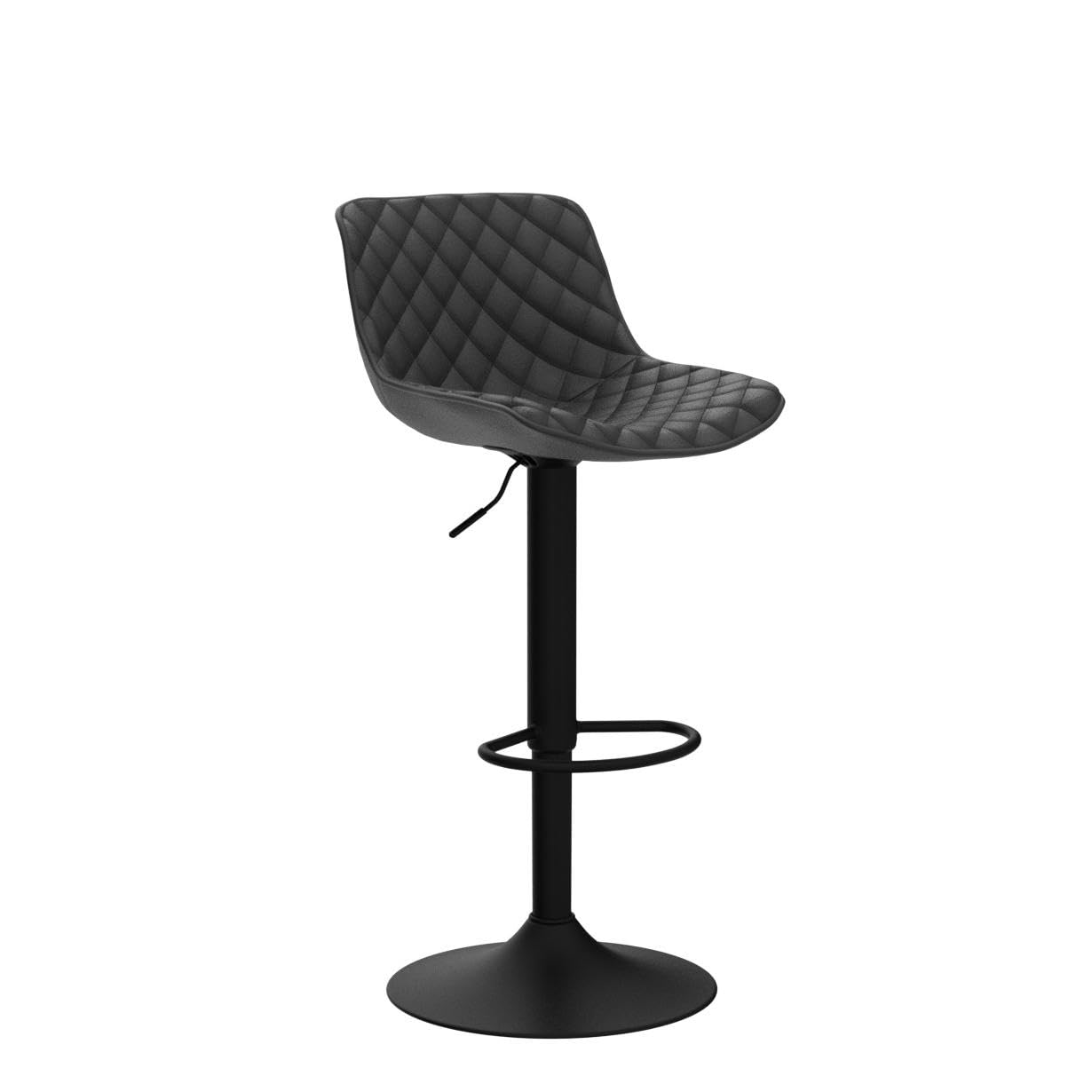 Grey Bar Stools Set of 2 Counter Height Bar Stool Faux Leather Upholstered Metal Barstools Modern Adjustable Swivel High Back Bar Chairs Home Kitchen Dining Island