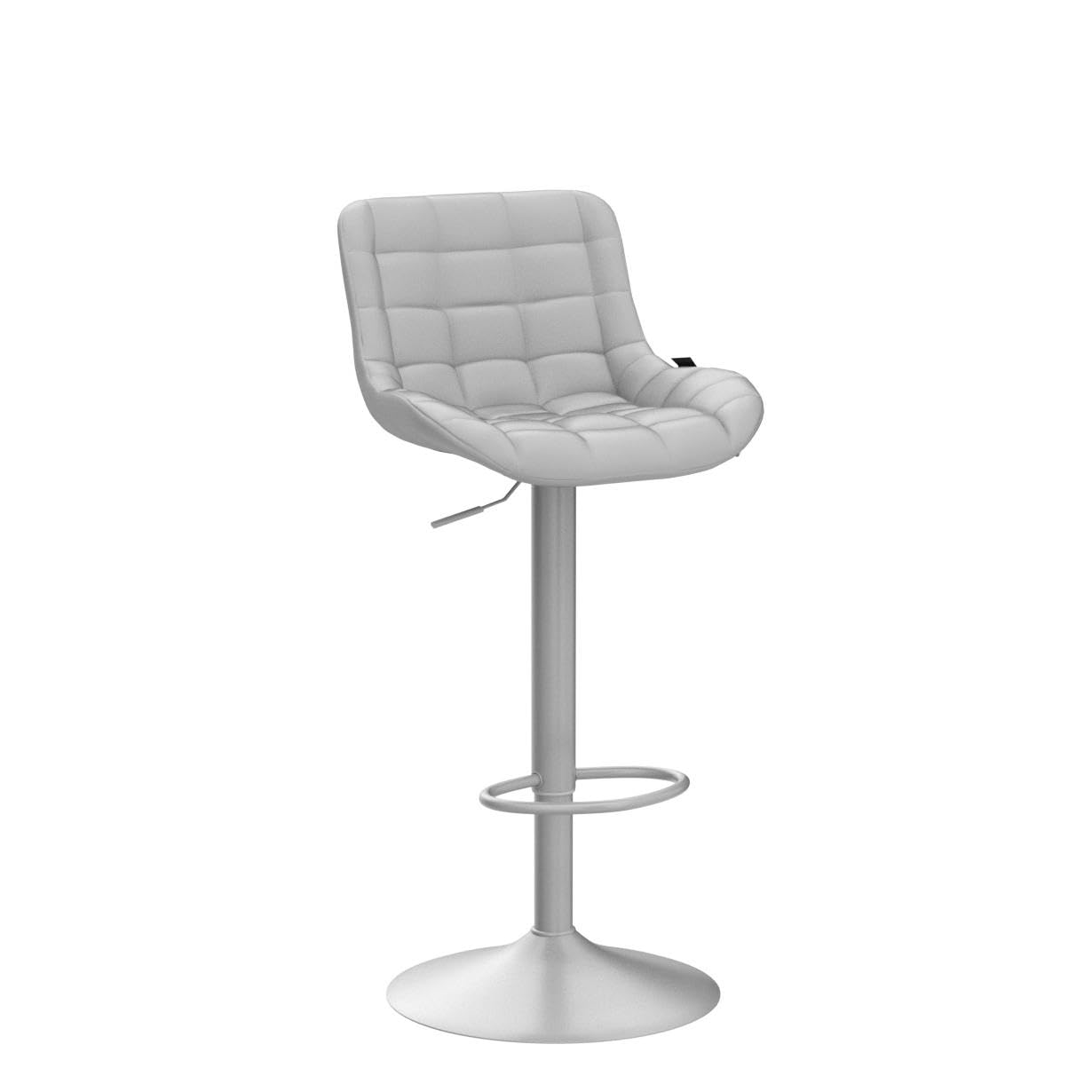 Grey Bar Stools Set of 2 Counter Height Bar Stool Faux Leather Upholstered Metal Barstools Modern Adjustable Swivel High Back Bar Chairs Home Kitchen Dining Island