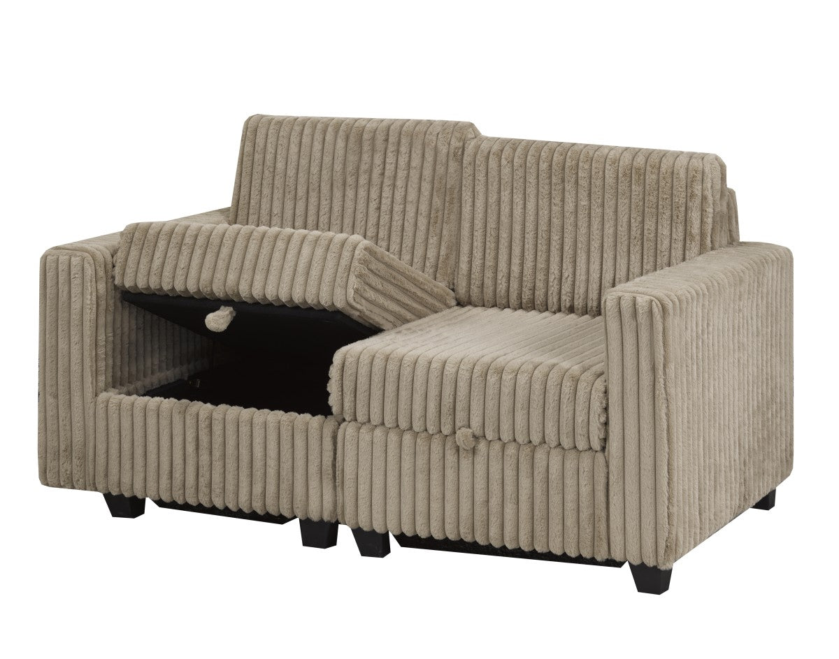 Corduroy Modular Sectional – Brown