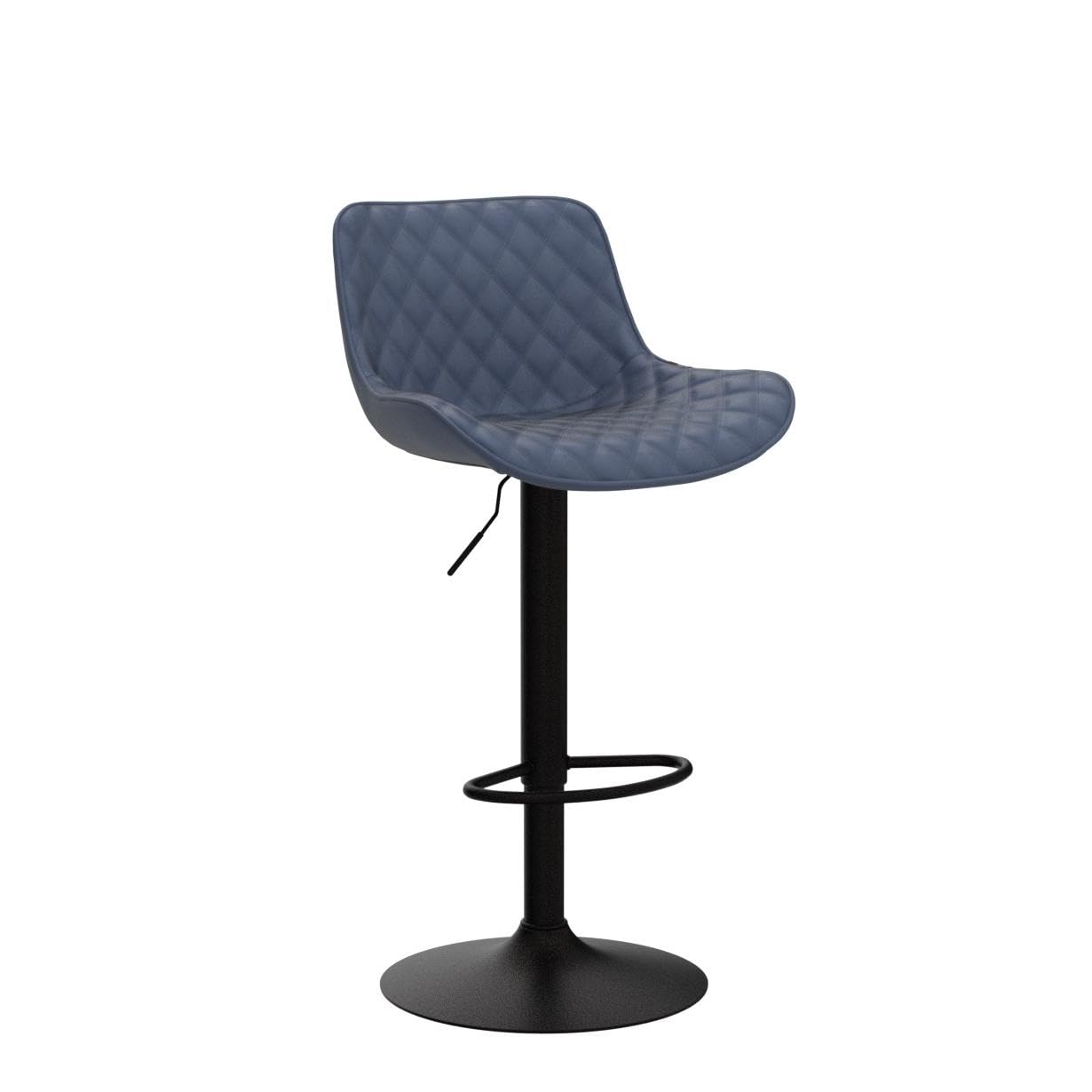 Grey Bar Stools Set of 2 Counter Height Bar Stool Faux Leather Upholstered Metal Barstools Modern Adjustable Swivel High Back Bar Chairs Home Kitchen Dining Island