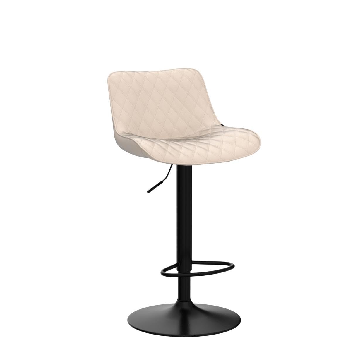 Grey Bar Stools Set of 2 Counter Height Bar Stool Faux Leather Upholstered Metal Barstools Modern Adjustable Swivel High Back Bar Chairs Home Kitchen Dining Island