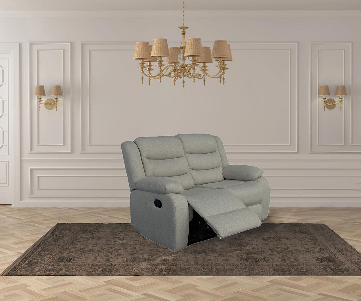 Premium Grey Linen Manual Recliner Sofa Set for Ultimate Comfort