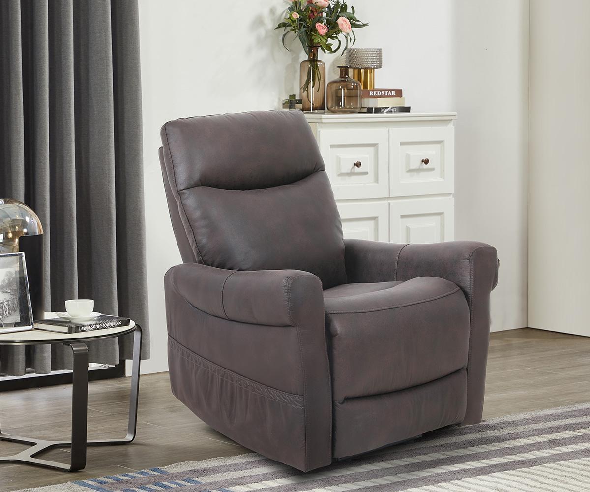 Cleo Dark Brown Fabric Power Lift Chair 70876DBR