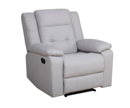 Winstone Manual Recliner Sofa Set: Durable Linen Fabric, Glider, Cup Holders