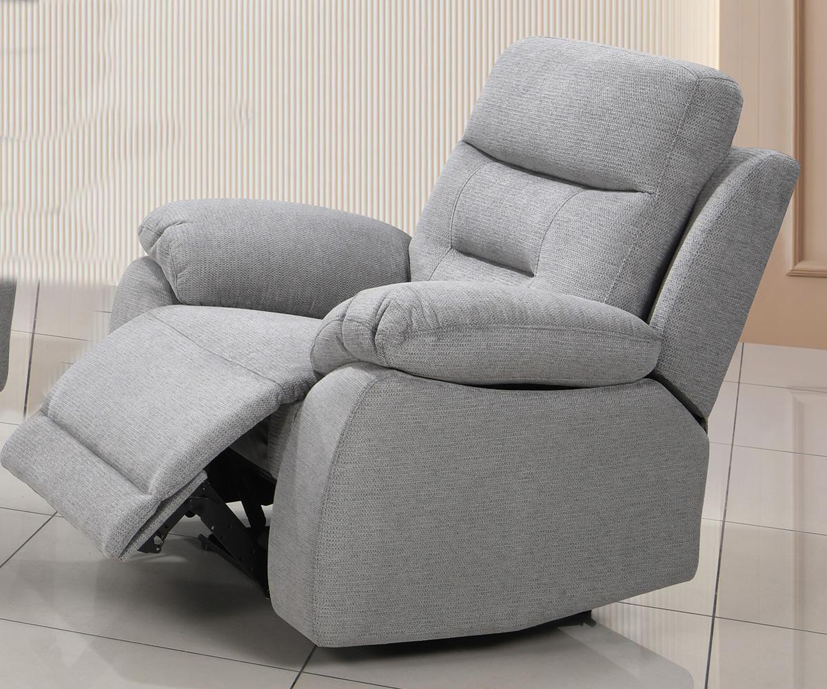 Calypso Grey Power Reclining Fabric Living Room Sofa Set 1407