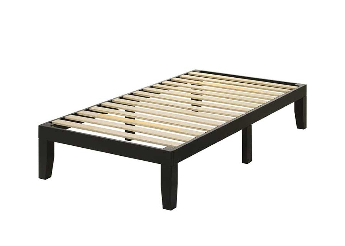 Addicus Twin Platform Bed Frame Black - Sturdy Wood Slats, No Box Spring