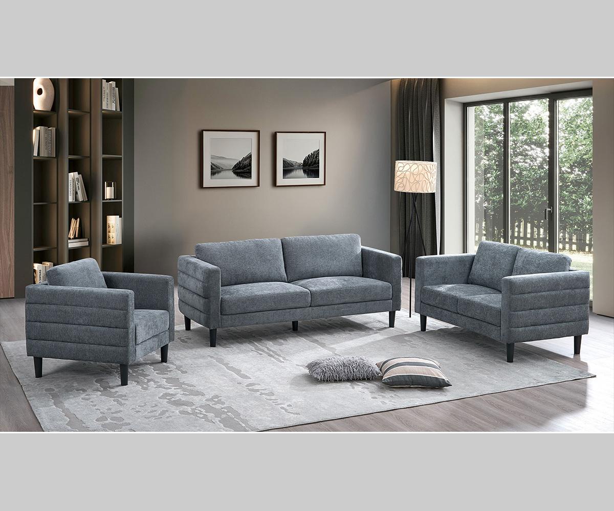 Brayden Charcoal Grey Fabric Living Room Sofa Set U521