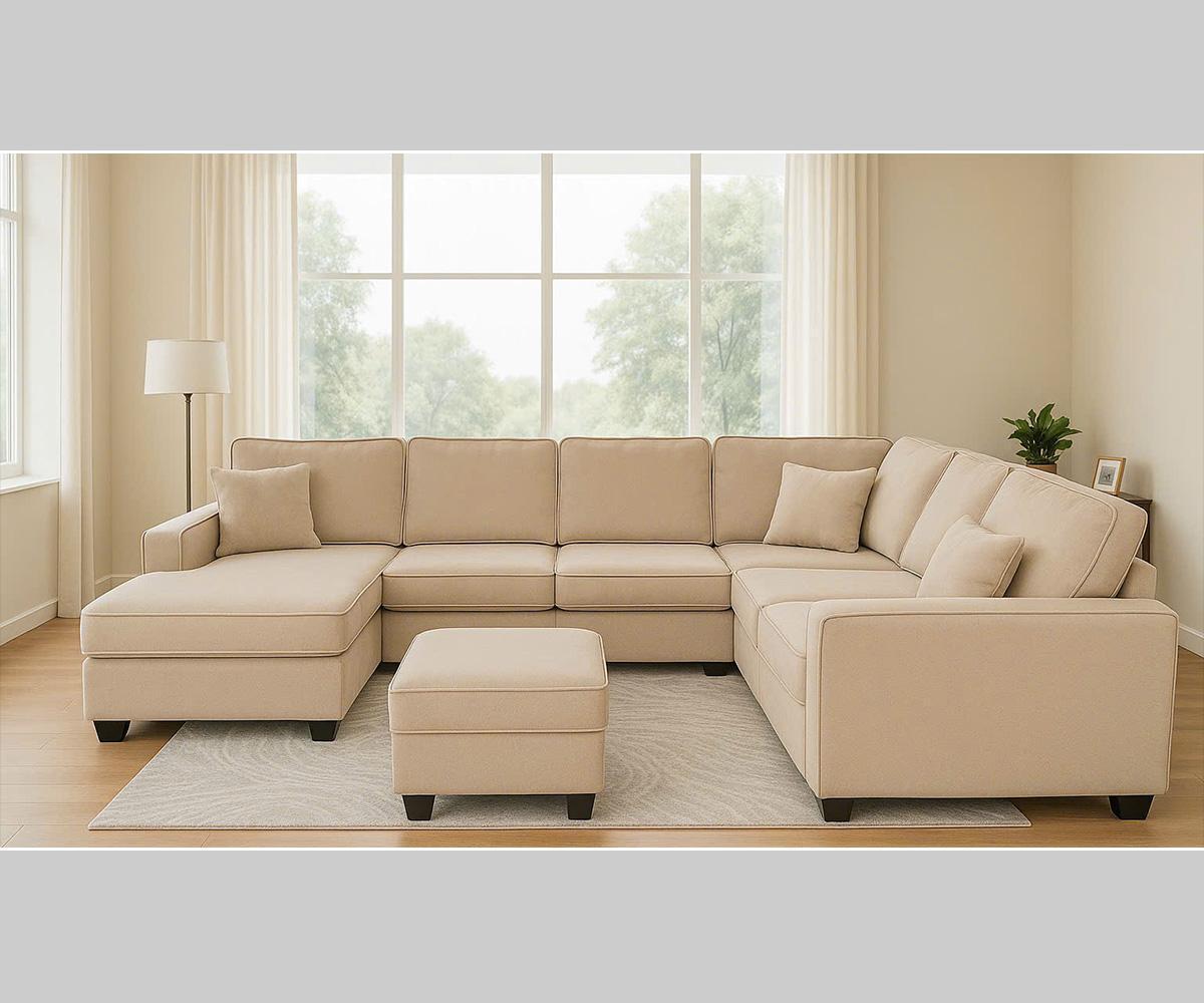 Corbin Sectional U-Shaped 5-Piece Reversible Sofa with USB Port