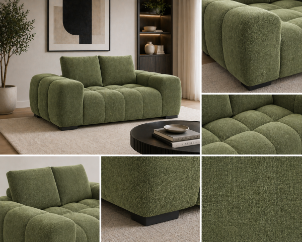 Zara Love Seat Taupe Modern Plush