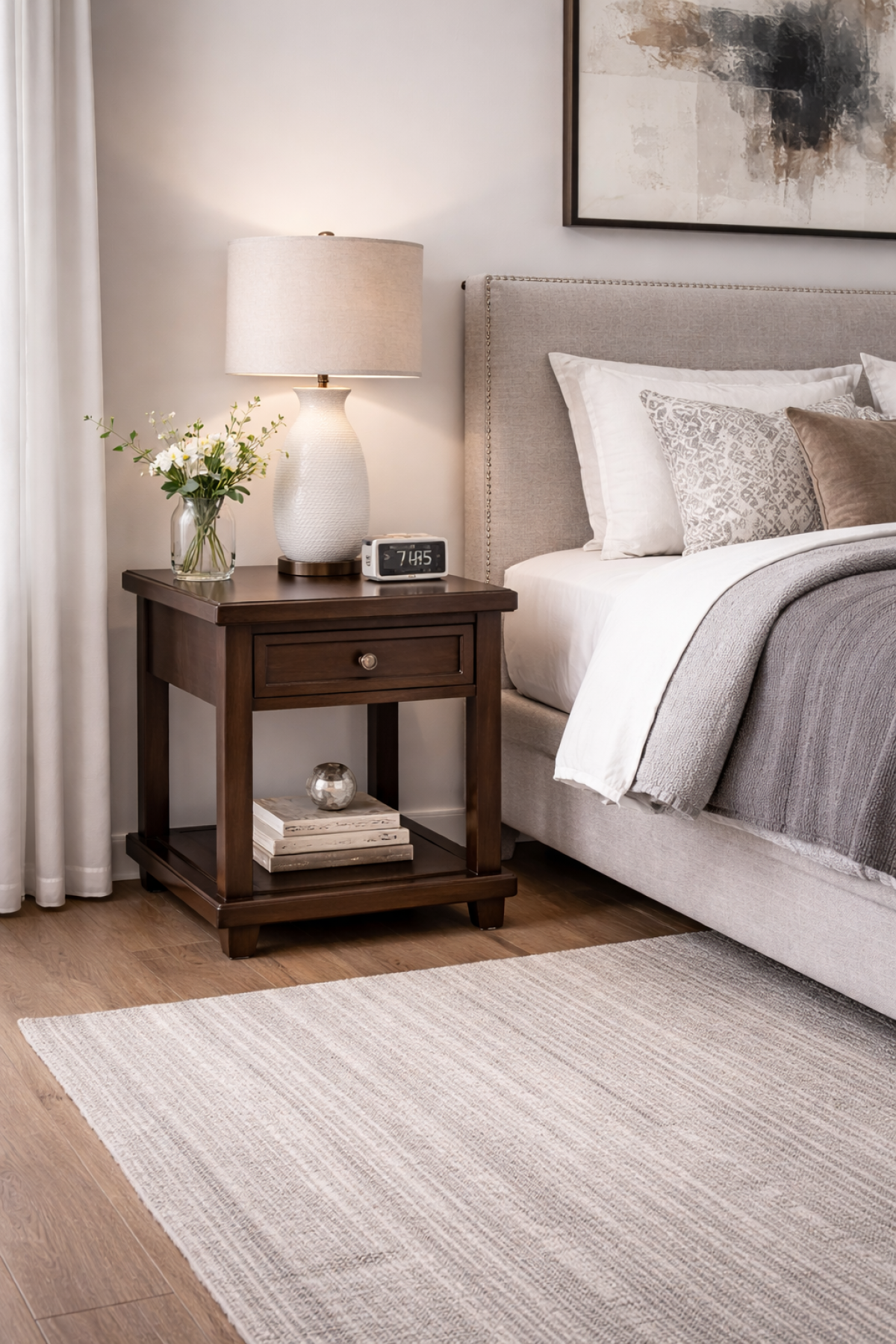 Solid Wood End Table – Espresso