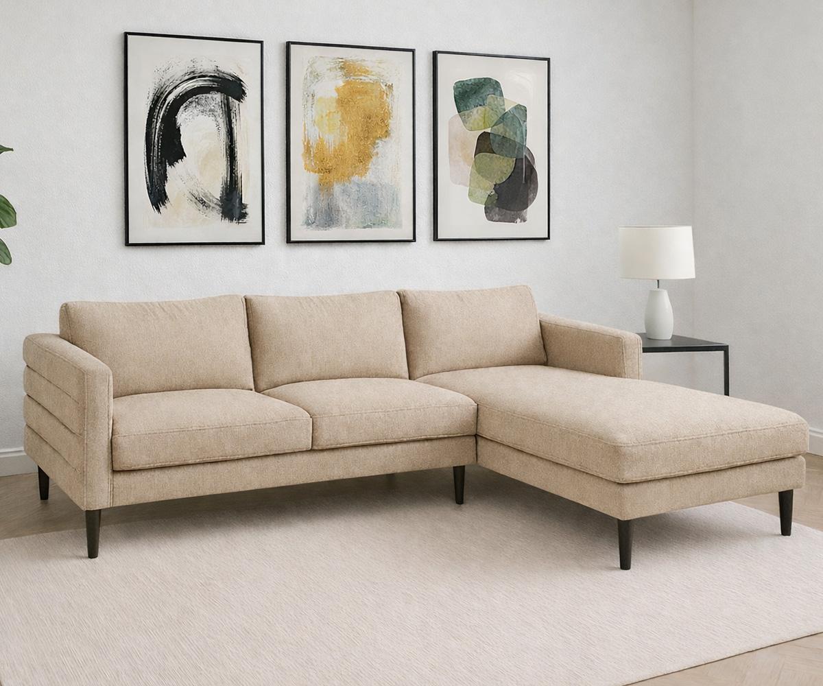 Brayden Sectional Charcoal Grey Modern Fabric Sofa Living Room