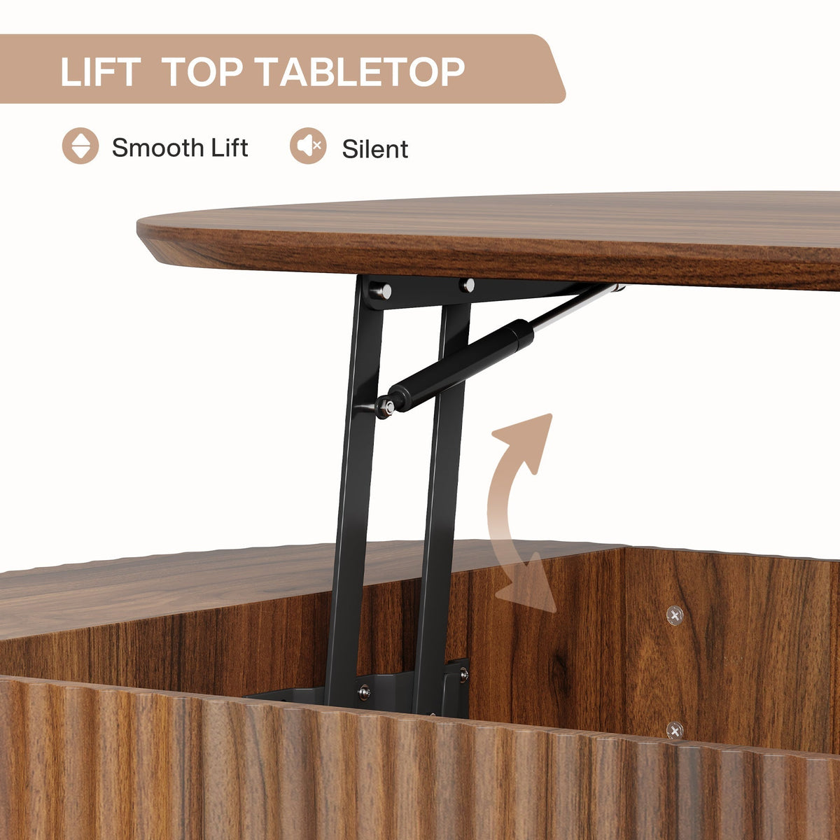 47" Coffee Table, Lift Top Accent Table With Hidden Compartment And Storage Shelf