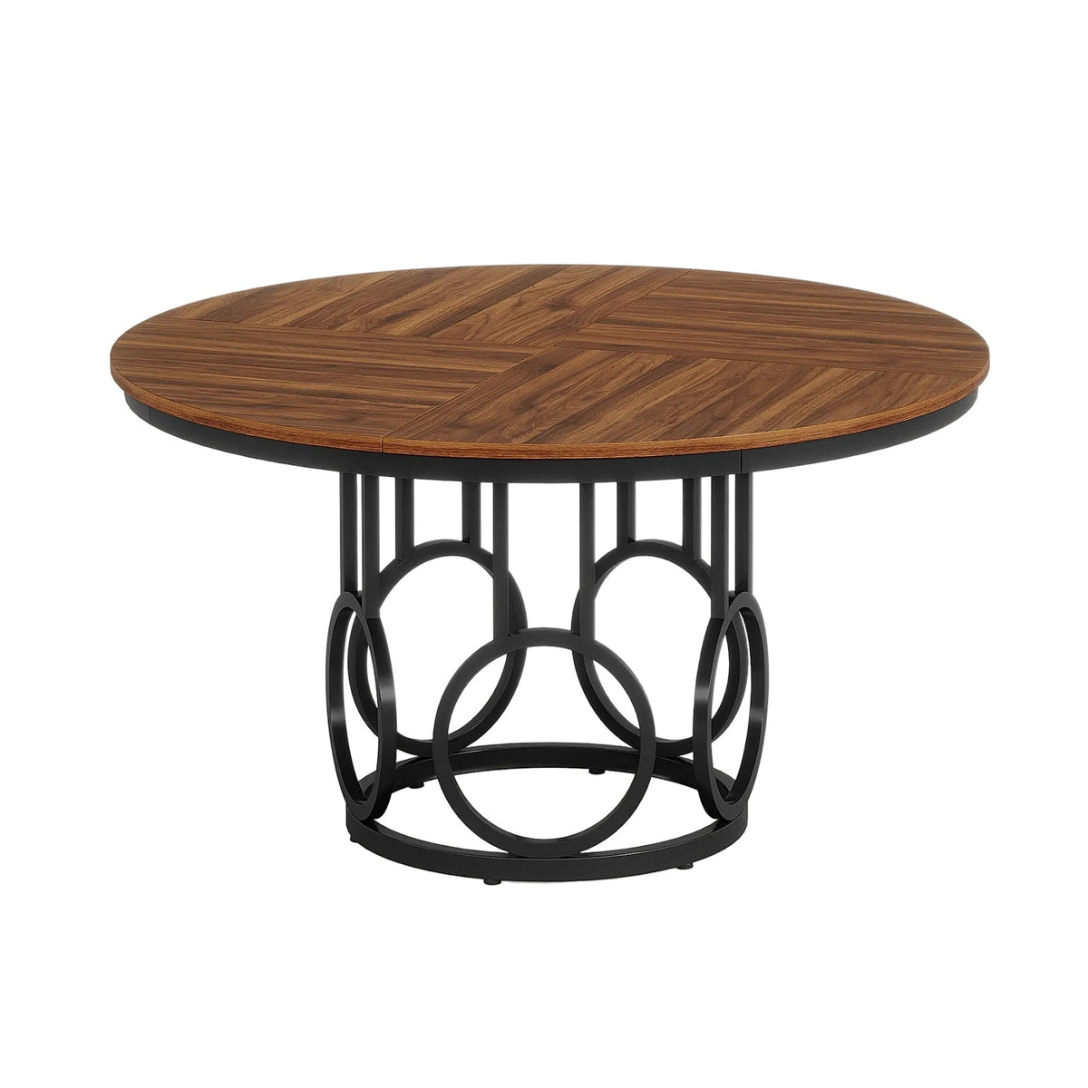 47" Wood Dining Table, Round Kitchen Table for 4-6 People