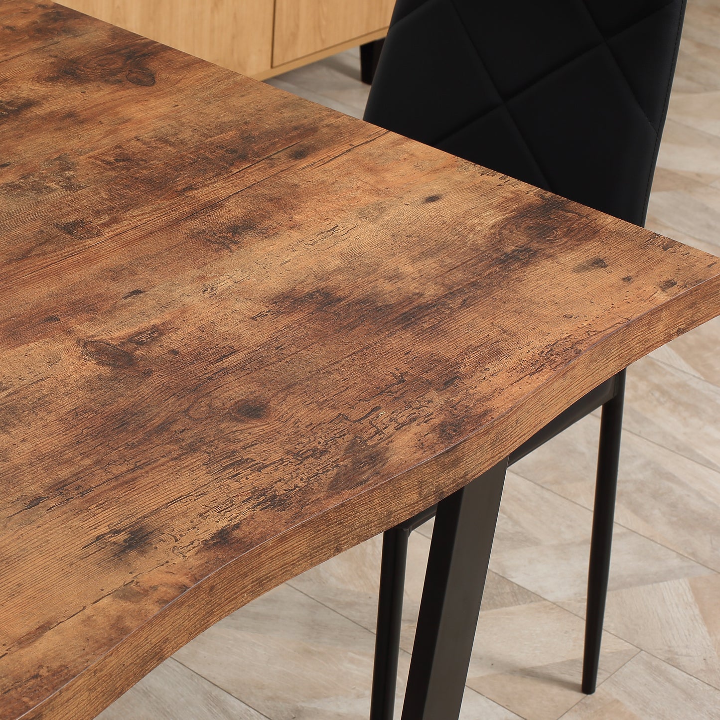 HOMCOM Industrial Dining Table 63" x 33.5" Rustic Brown