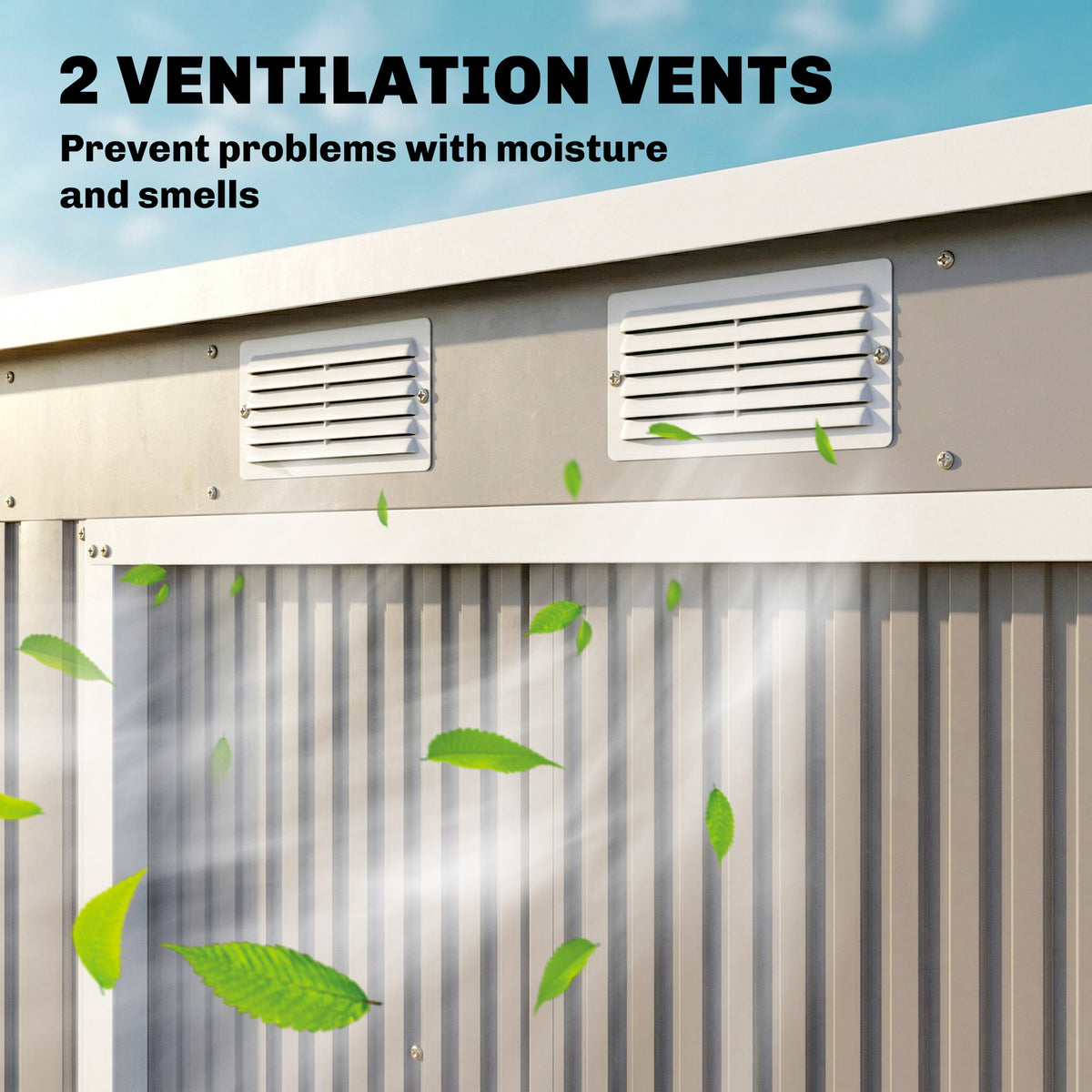 7 x 4ft Galvanised Steel Garden Shed, with Foundation Kit - – Grey