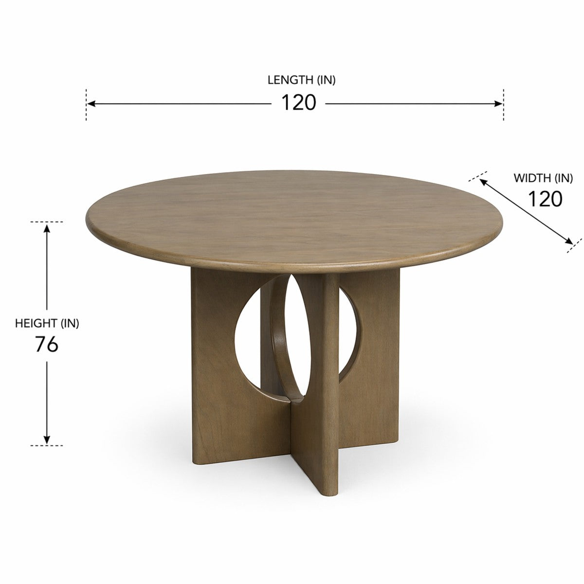 Curved Solid Wood Dining Table – Natural Oak