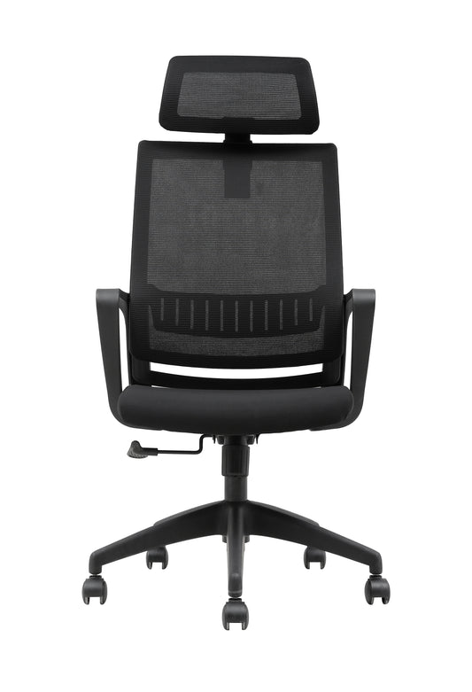 Ergonomic Black Mesh Office Chair with Lumbar Support and Adjustable Features
