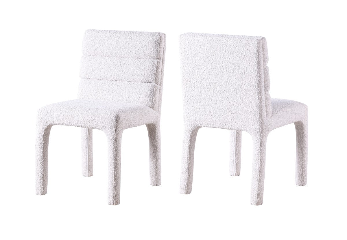 Tufted Boucle Dining Chair, Set of 2 – Cream