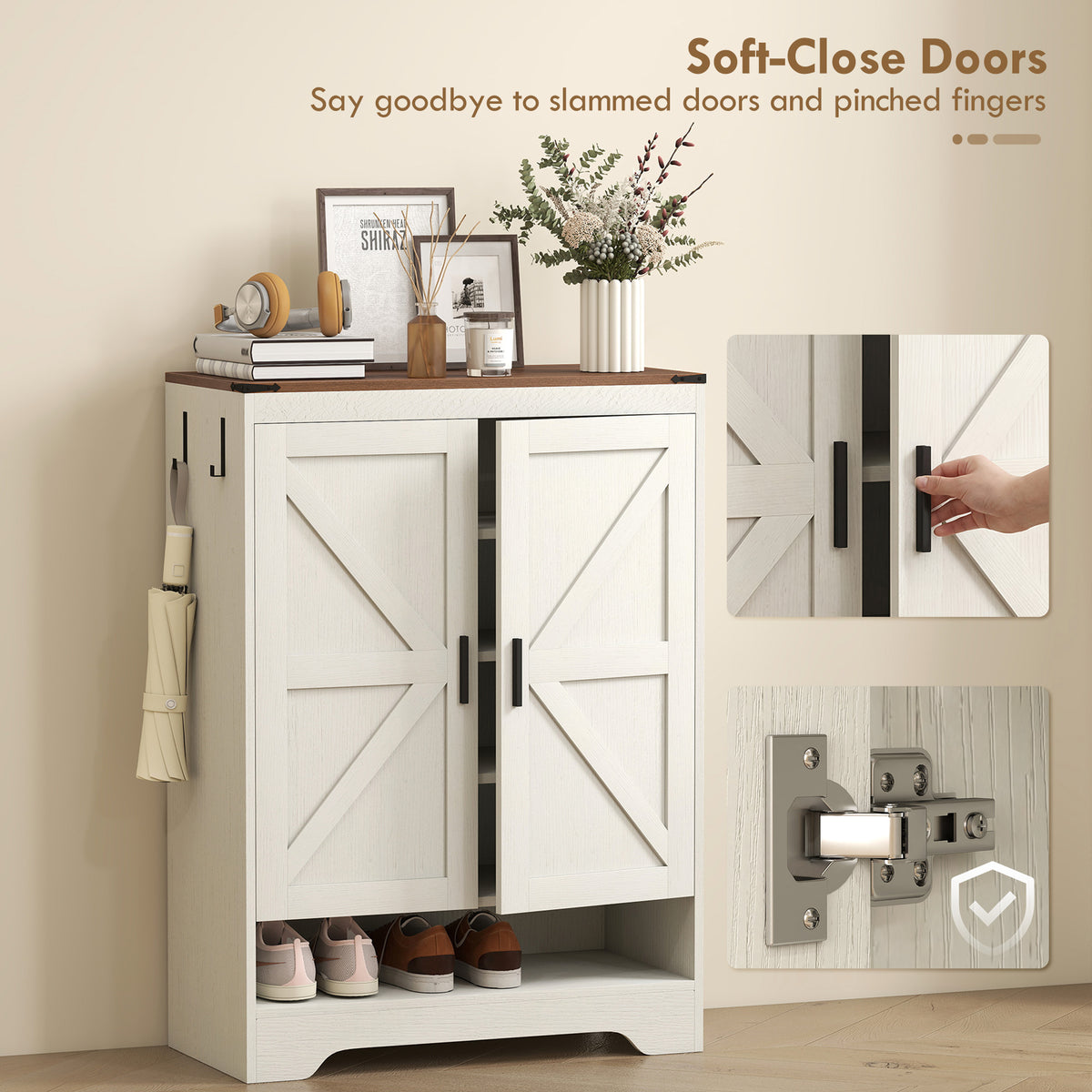 5-Tier Shoe Cabinet for 15 Pairs – 30"W x 41"H
