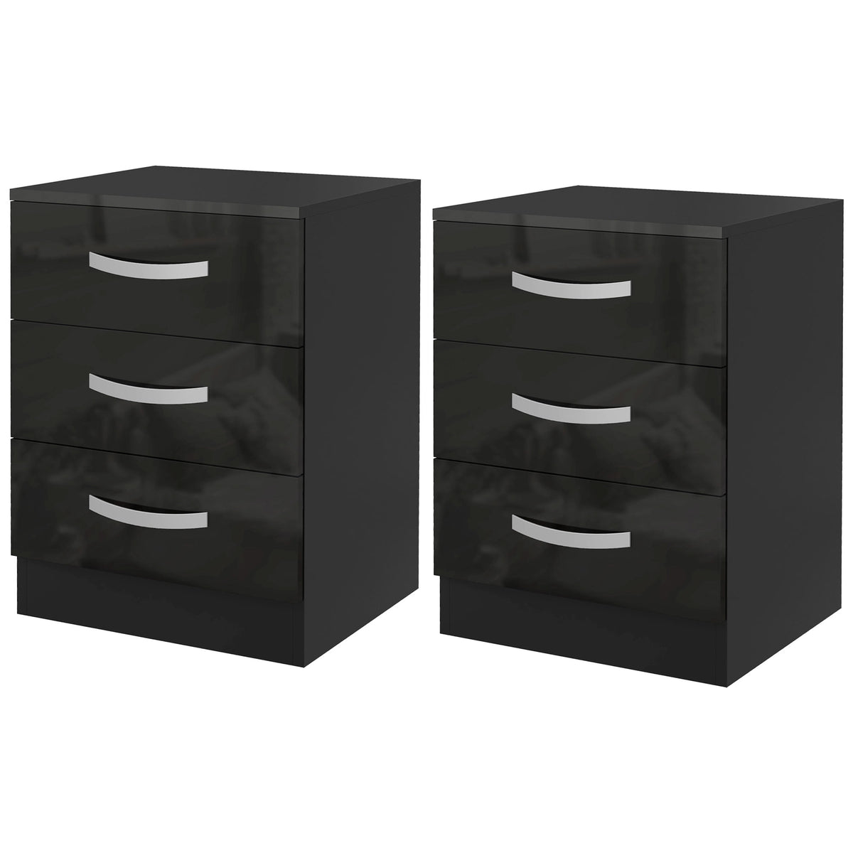 High Gloss Multi-Drawer Nightstands, Set of 2 – 16"W x 22"H