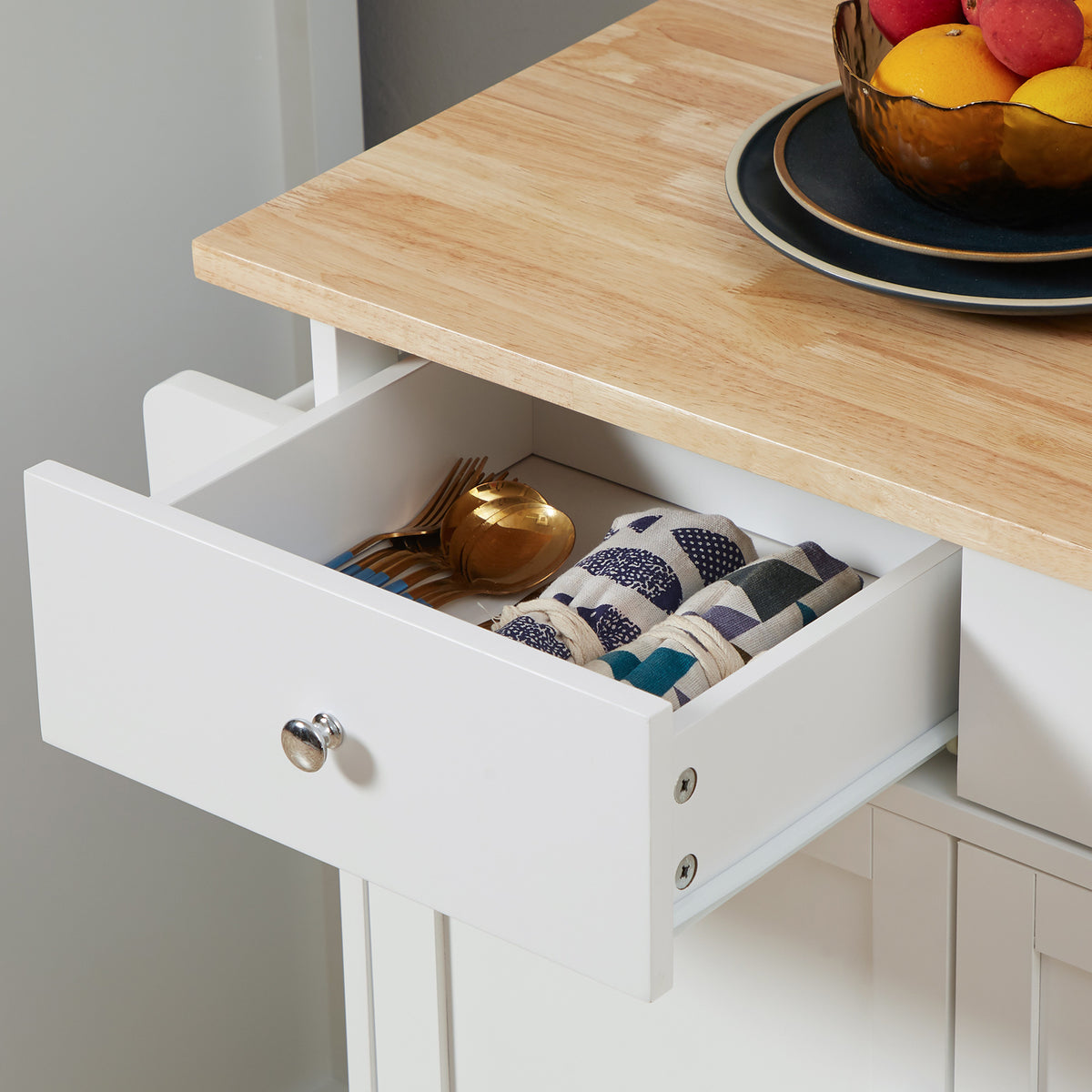 Rolling Kitchen Island with Storage – 34"W x 35"H