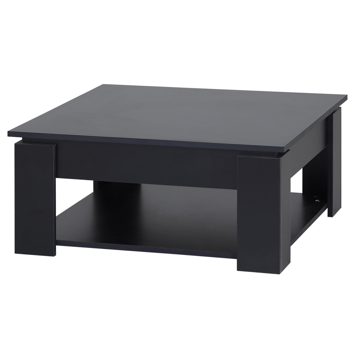 HOMCOM 2-Tier Modern Coffee Table with Bottom Shelf for Living Room