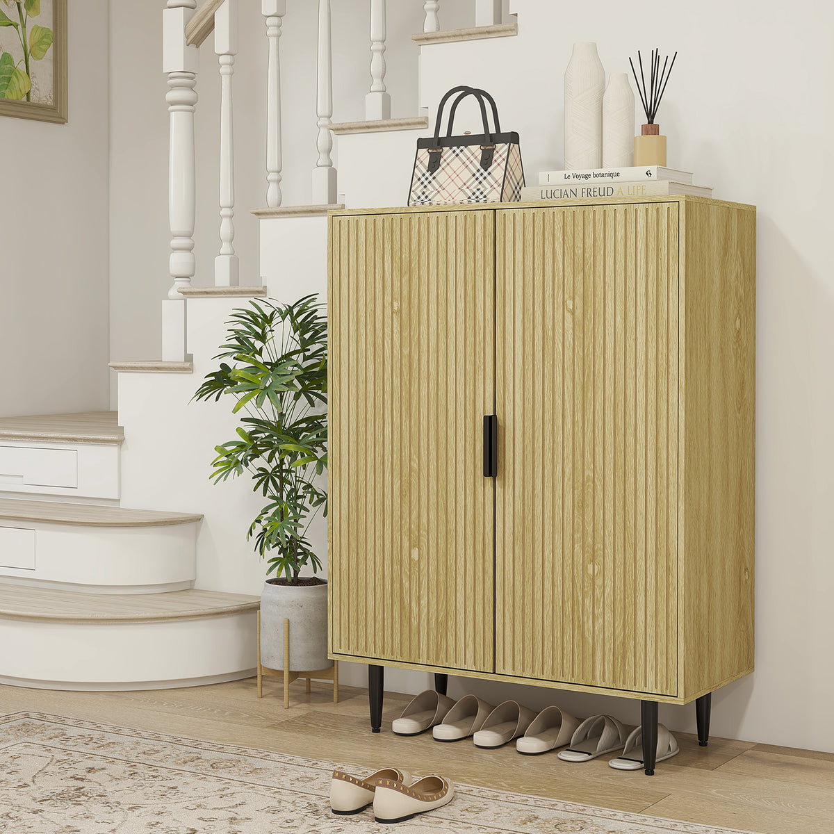 Entryway Shoe Cabinet with 5-Tier Shelving – 32"W x 43"H
