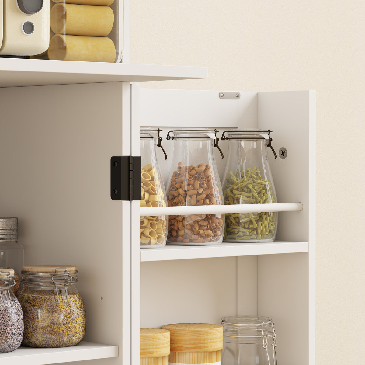 Farmhouse Kitchen Storage Cabinet with Adjustable Shelves – 24"W x 71"H