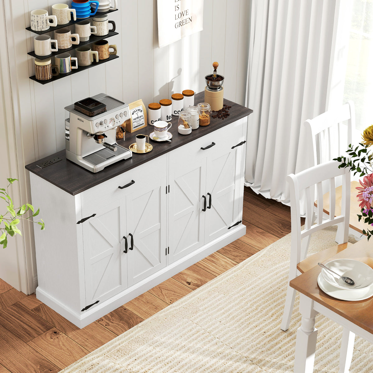 Farmhouse Sideboard with Thick Top – 55"W x 36"H