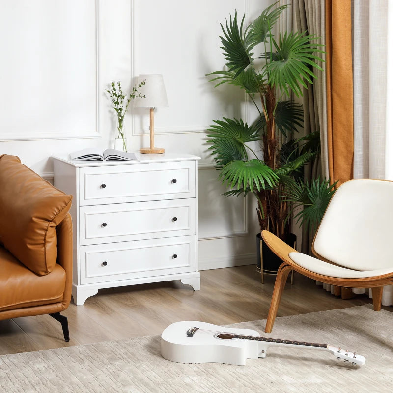3 Drawer Dresser with Wooden Legs for Modern Living Space