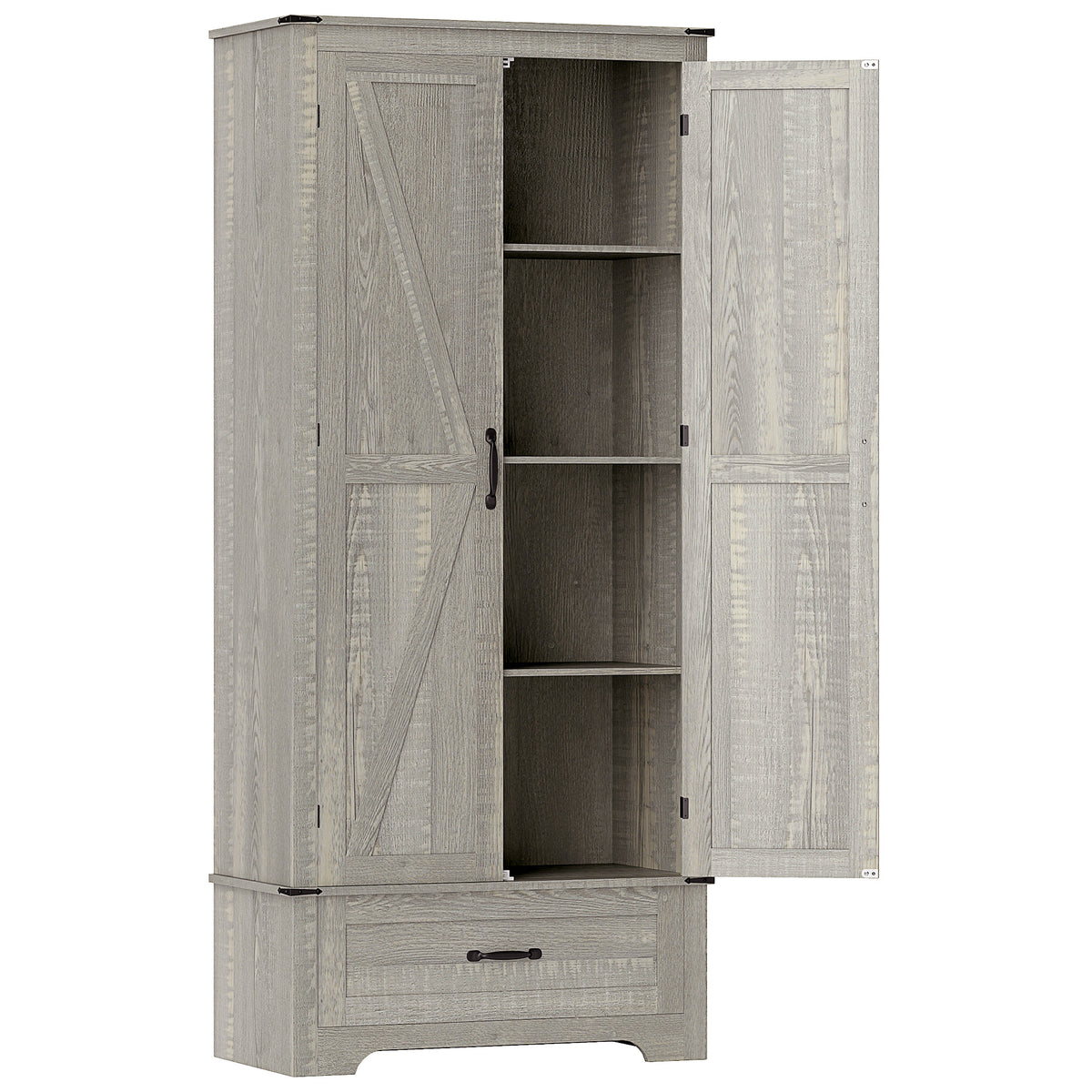 Farmhouse Pantry Cabinet with Adjustable Shelves – 32"W x 72"H