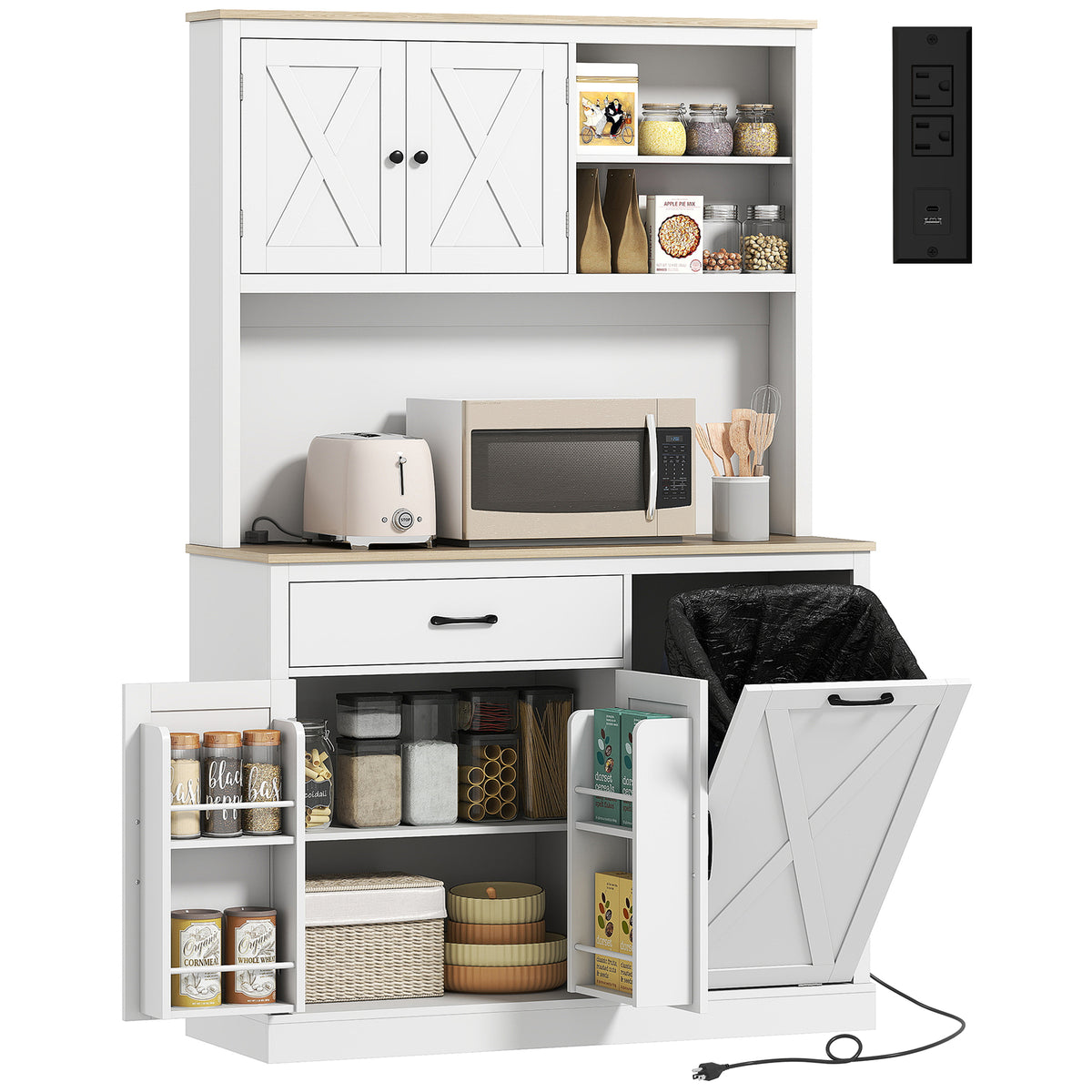 Pantry Cabinet with Charging Station – 44"W x 69"H