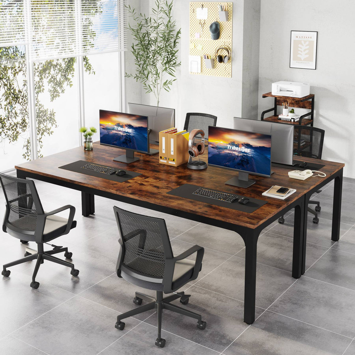 Rectangle Executive Desk, 78.7" Computer Desk 6FT Conference Table