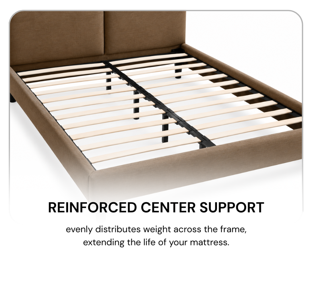 Titus T2246 Modern Upholstered Chenille Platform Bed Frame