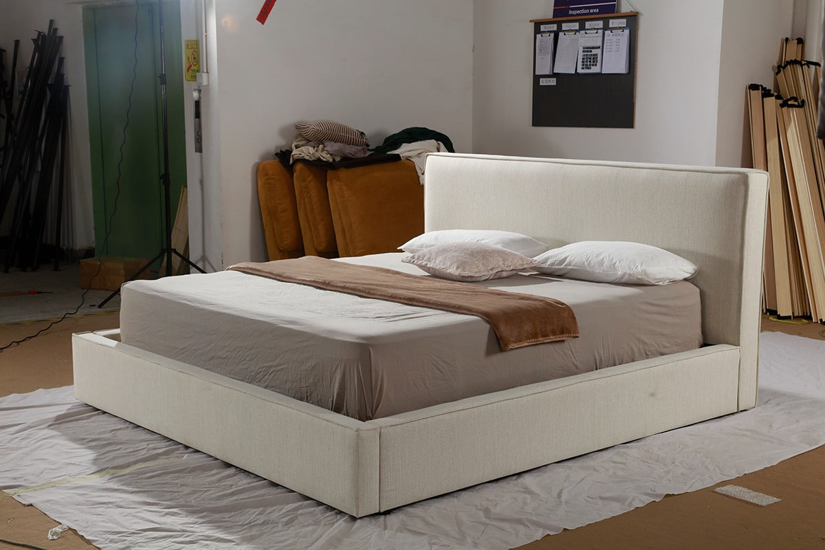 Upholstered Solid Wood Storage Bed