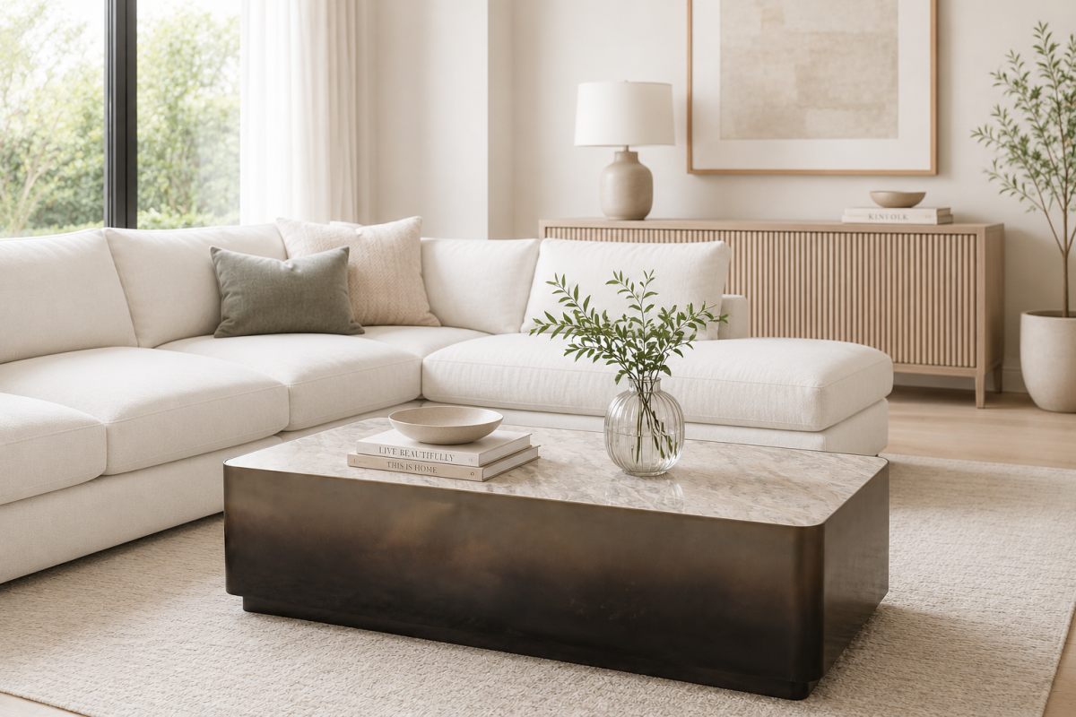 Industrial Marble Coffee Table – Gold
