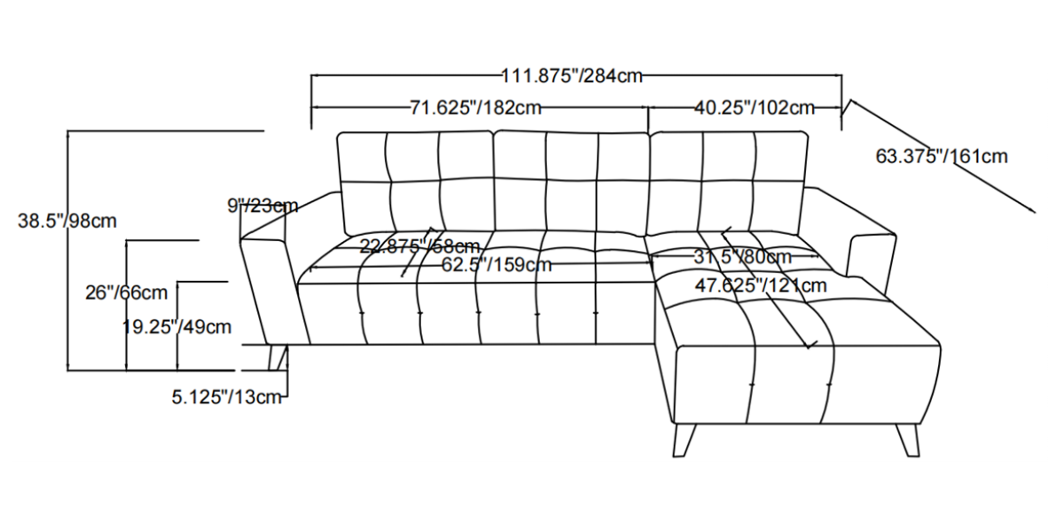 Tufted Sectional Sleeper