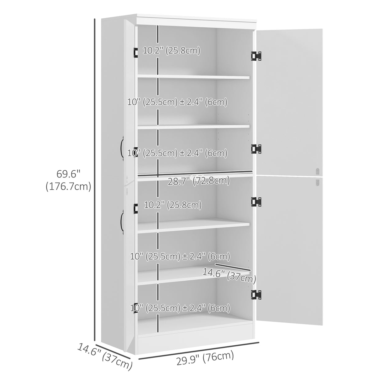 4-Door Storage Cabinet with Adjustable Shelves – 30"W x 70"H