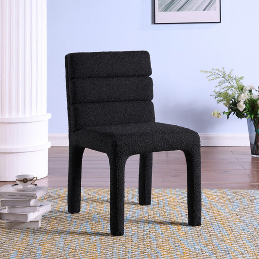Tufted Boucle Dining Chair, Set of 2 – Black