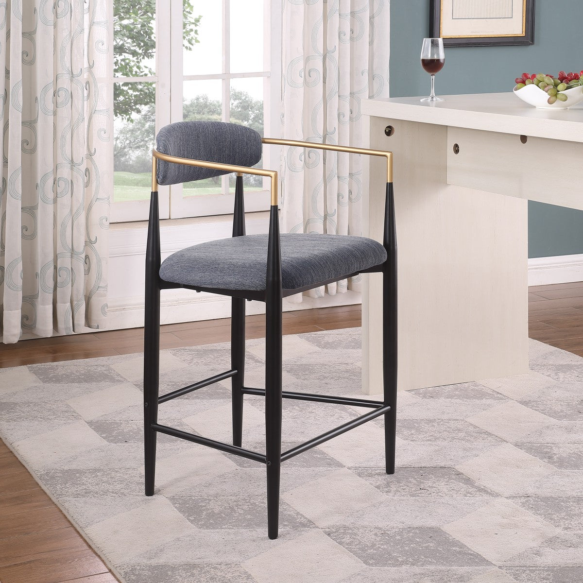 Curved Counter Stool, Set of 2 – Grey