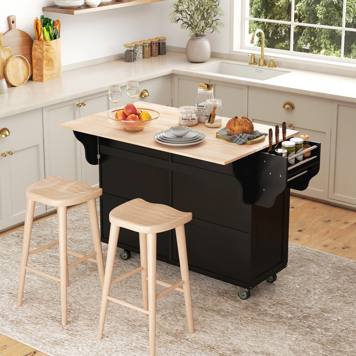Kitchen Island with Storage – 58"W x 37"H