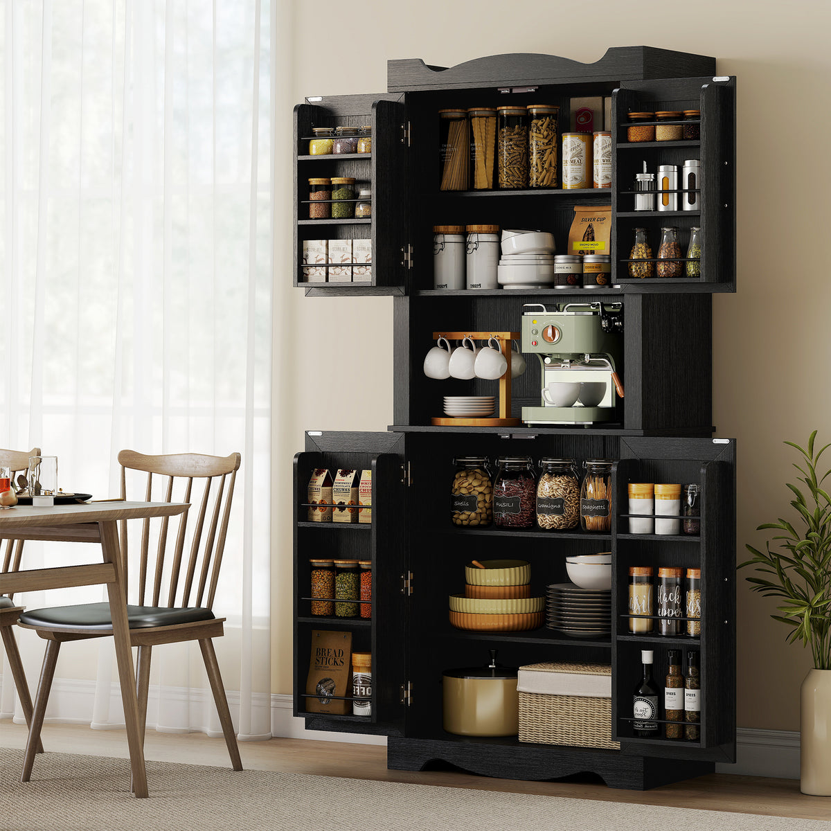 Kitchen Pantry Cabinet with 12 Door Shelves – 30"W x 73"H