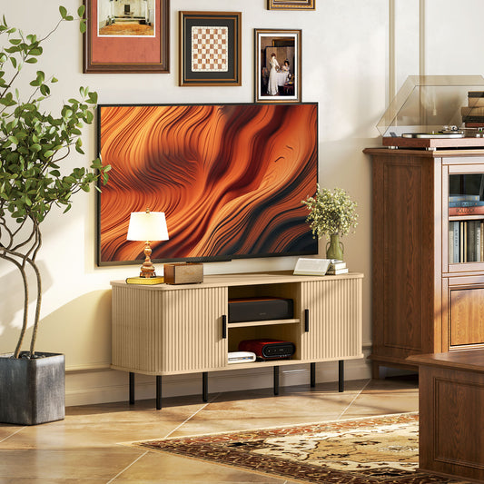TV Stand Cabinet with Storage Shelves and Cabinets for TVs up to 55" – 47" Wide